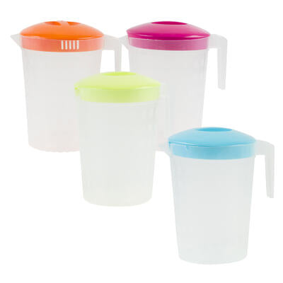 pitcher with lid and handle - 2 liter - 4 assortments -- 36 per case