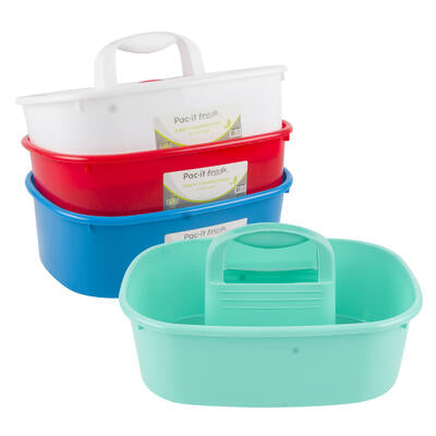 plastic cleaning caddy- 4 assorted colors -- 24 per case