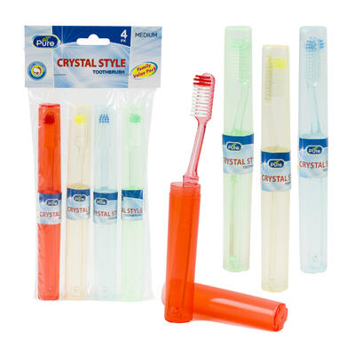 crown toothbrush 4pk - assorted colors -- 48 per case