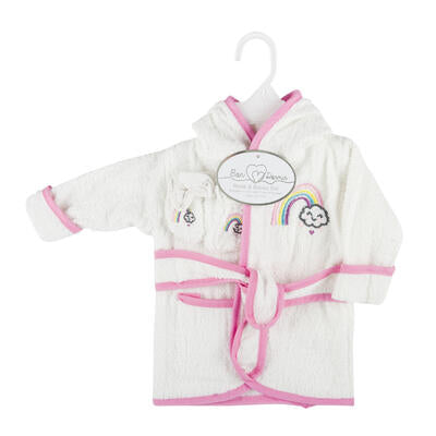 white and pink robe and bottie set -- 24 per case