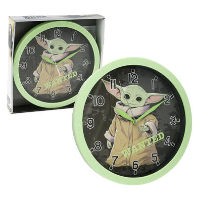 baby yoda wall clocks - 9¾ in -- 6 per case