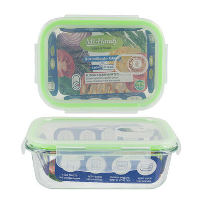 mr. handy rectangle food containers - 21.30oz -- 48 per case