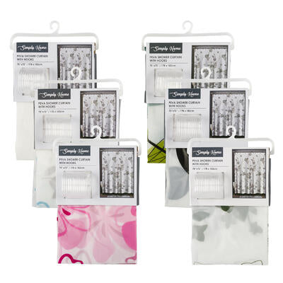 shower curtains 70x72 - assorted colors -- 24 per case