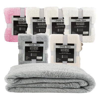luxury sherpa throw blankets - 50x60 -- 10 per case