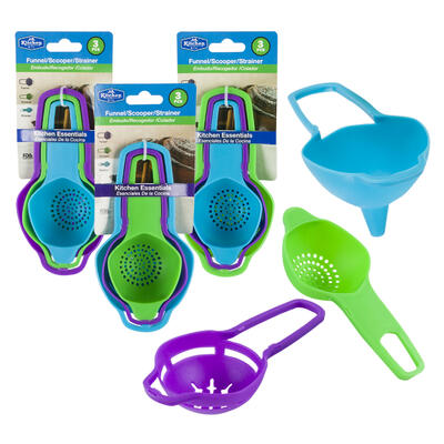 funnel / scooper / strainer set - 6 assortments -- 96 per case