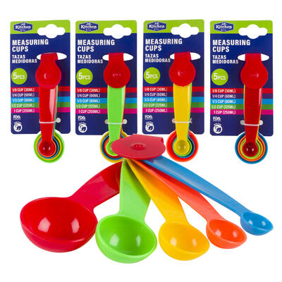 5pc measuring spoon set- assorted colors -- 96 per case