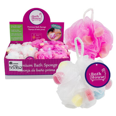 bath sponge w smart hearts- 4.7 -- 24 per box