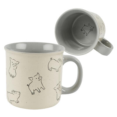 pig design stoneware mugs - 20.9oz -- 8 per case