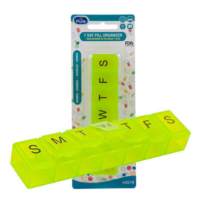 all pure 7 day pill organizers - 10 compartments  -- 72 per case