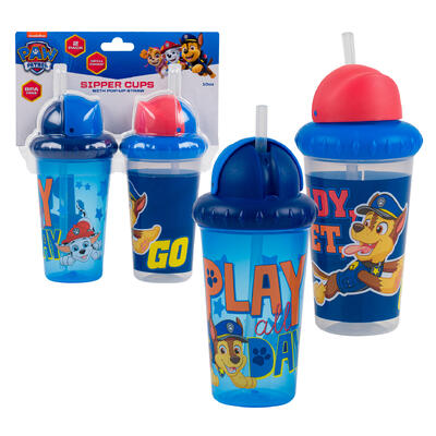paw patrol sippy straw cups - 2 pack -- 6 per box