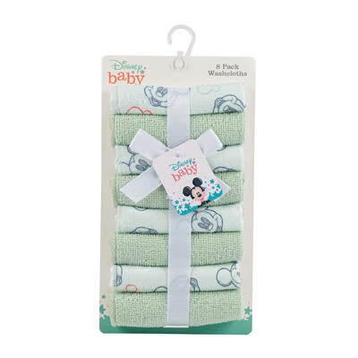 mickey mouse washcloths - 8 pack -- 24 per case
