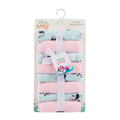 minnie mouse 8pk washcloth set -- 24 per case