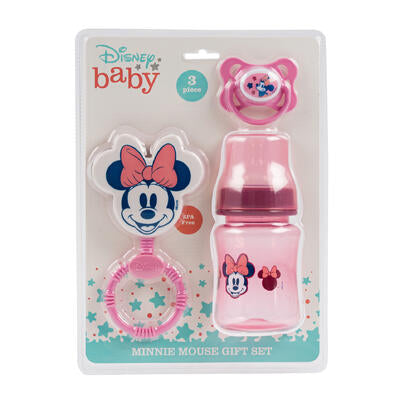 minnie mouse rattle bottle & pacifier set -- 12 per box