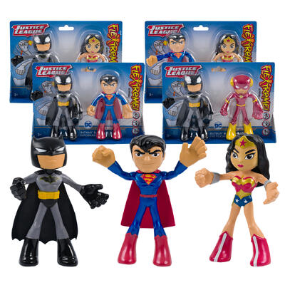 dc justice league bendy figures - 2 pack - 7 inch -- 6 per case