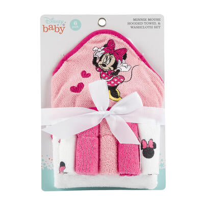 minnie mouse hooded towel & washcloth set -- 24 per case