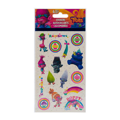 trolls stickers - 4 sheets per pack  -- 72 per box