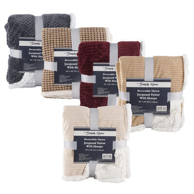 jacquard velvet throw blanket -  -- 12 per case