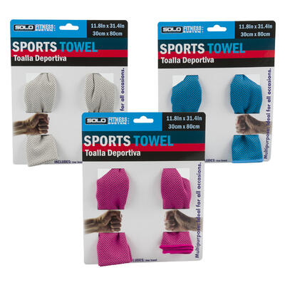 bulk sports towels - 3 assorted colors  -- 72 per case