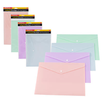 proffice envelope folders - 9 - 4 assorted colors -- 96 per case