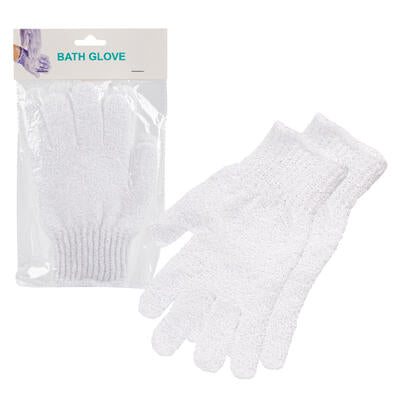 white bath gloves - bulk -- 48 per box