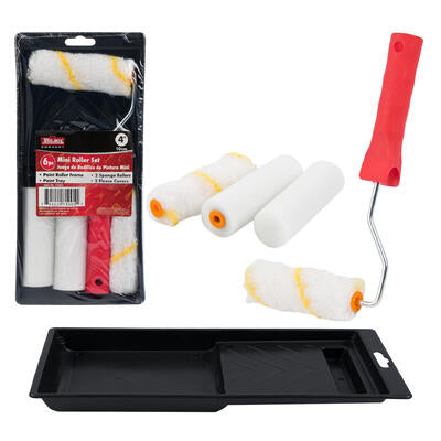 mini paint roller set - 6 piece -- 24 per case