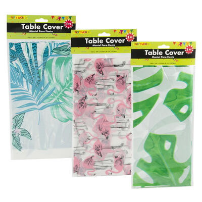 tropical design table covers - 84 x 54  -- 72 per case