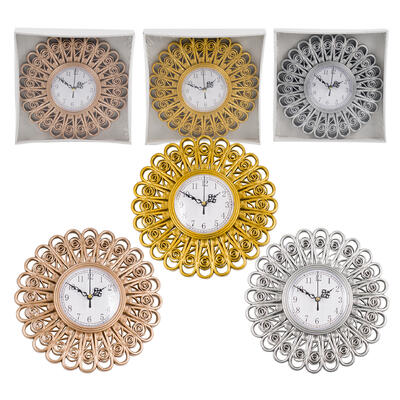10 inch plastic wall clocks - 3 assorted colors -- 24 per case
