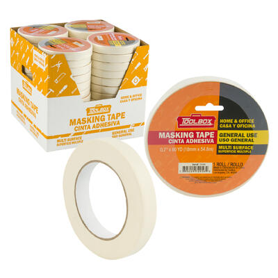masking tape - 0.7 in x 60y - white -- 48 per case