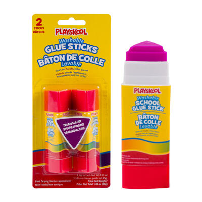 playskool washable triangular glue sticks - 48 pack -- 12 per box
