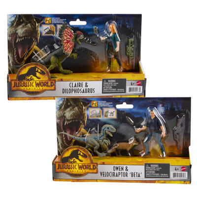 jurassic world action figure set - 2 assortments -- 3 per case