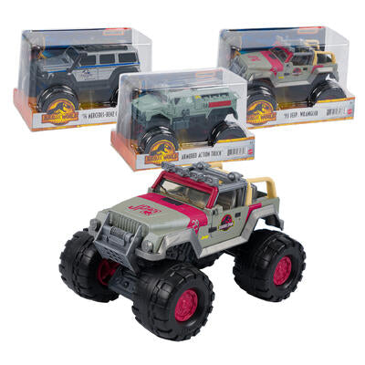 jurassic world jeep wrangler toys - 3 assortments -- 4 per case