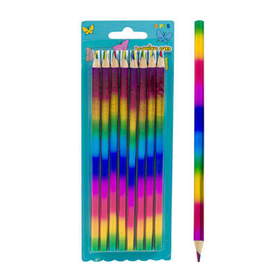 learning days 8pc rainbow color pencils - bulk pack  -- 12 per box