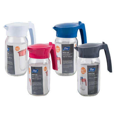 glass pitchers with pourer - 33.8oz -- 12 per case