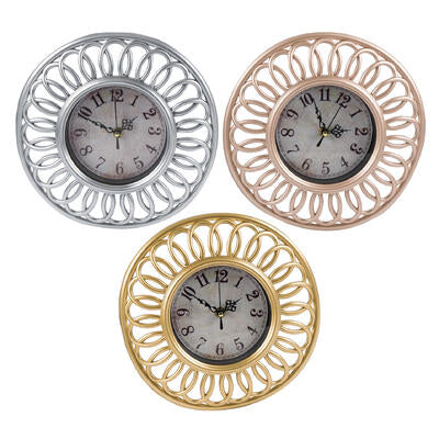10 inch plastic wall clocks - 3 assorted colors -- 24 per case