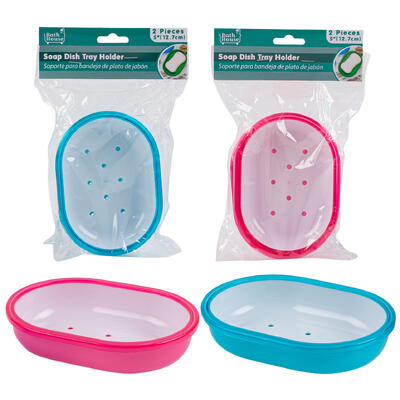 bath house soap dishes - 5 assorted colors -- 48 per case