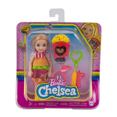 barbie burger dress up chelsea doll - - licensed items -- 6 per case