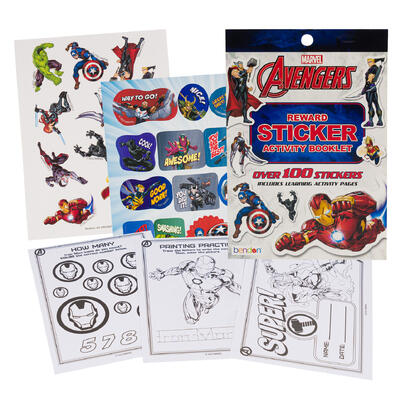 marvel avengers 100pc reward stickers booklet - 24 pack -- 24 per case