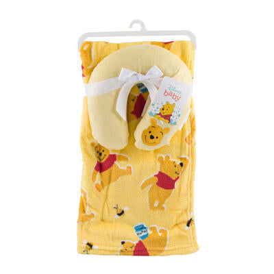 winnie the pooh blanket and neck pillow set - 30x36 -- 24 per case