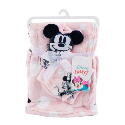 minnie mouse polka dot blanket - bulk 24 pack - 30 x 36 -- 24 per case