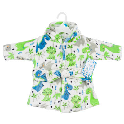 zak & zoey baby hooded robes - dinosaur - 0-9m - bulk 48 pc -- 48 per case