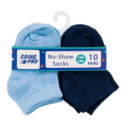 boy's no show socks - 12-24 months - 48 pack -- 48 per case