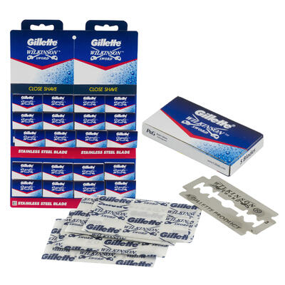 gillette double edge razor blades - 5pc -  -- 400 per box