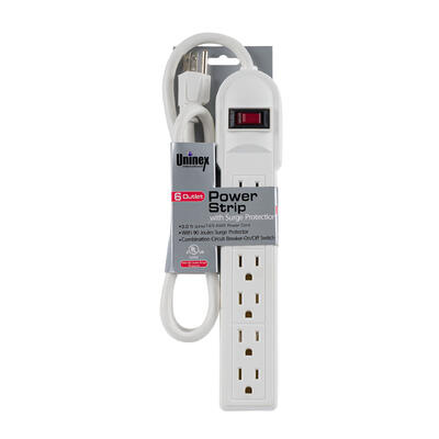 beige 6 outlet power strips -  -- 36 per case