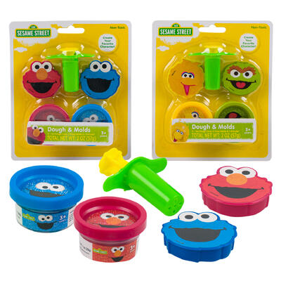 sesame street 5pc dough set with molds - licensed -- 48 per case