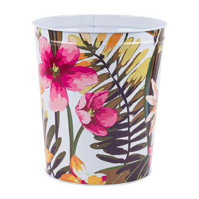 decorative trash cans with beautiful flowers - 9 quarts -- 18 per case