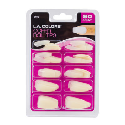 la colors 80ct coffin nail tips  -- 144 per case
