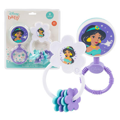 princess jasmine 2pk rattle and key ring teether -- 12 per box