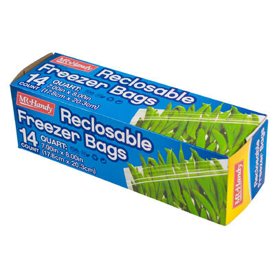 mr. handy 14pc double zip freezer bag -- 24 per case
