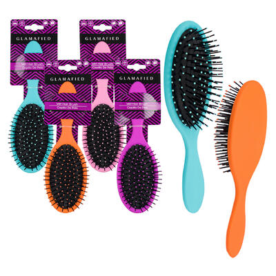 smooth feel hair brush- 4 assorted colors -- 48 per case