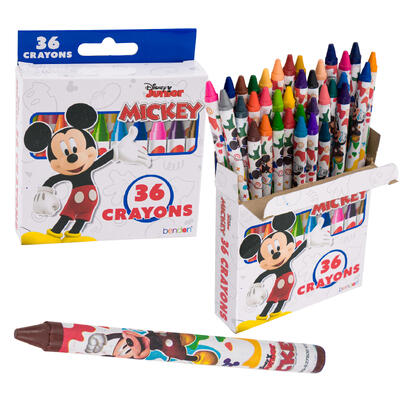 mickey mouse jr 36ct crayons -- 24 per case